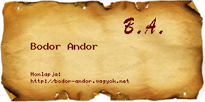 Bodor Andor névjegykártya