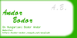 andor bodor business card